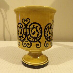 + Butterfly Pedestal Ceramic Planter Maize Handmade Painted Inarco Japan Vintage